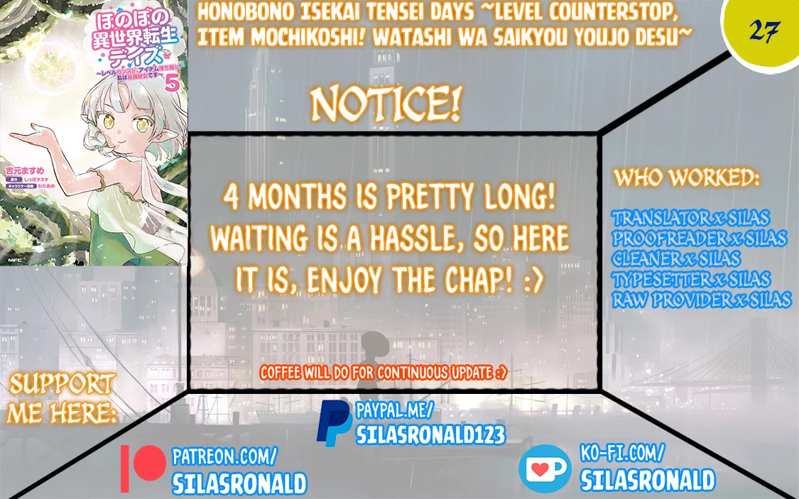 Heartwarming Isekai Reincarnation Days ~Level Max, Item Carryover! I'm the Strongest Little Girl~ chapter 27 page 1