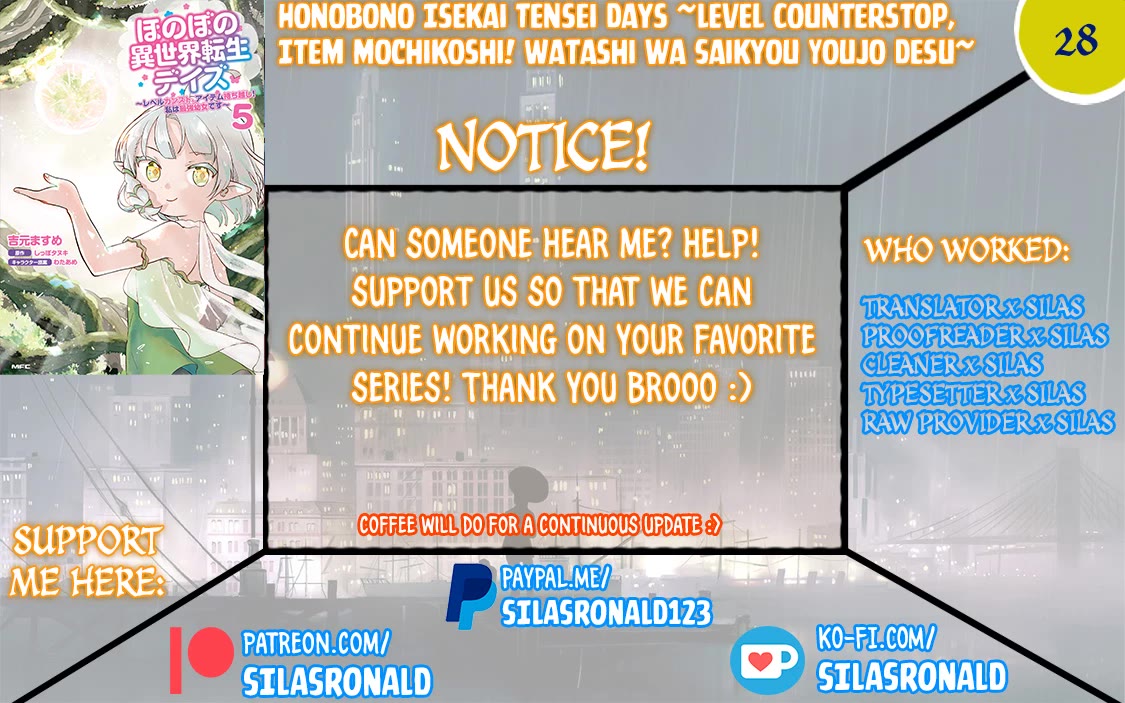 Heartwarming Isekai Reincarnation Days ~Level Max, Item Carryover! I'm the Strongest Little Girl~ chapter 28 page 1