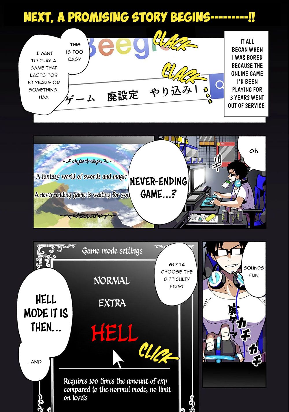 Hell Mode: Yarikomi Suki no Gamer wa Hai Settei no Isekai de Musou Suru chapter 1 page 2