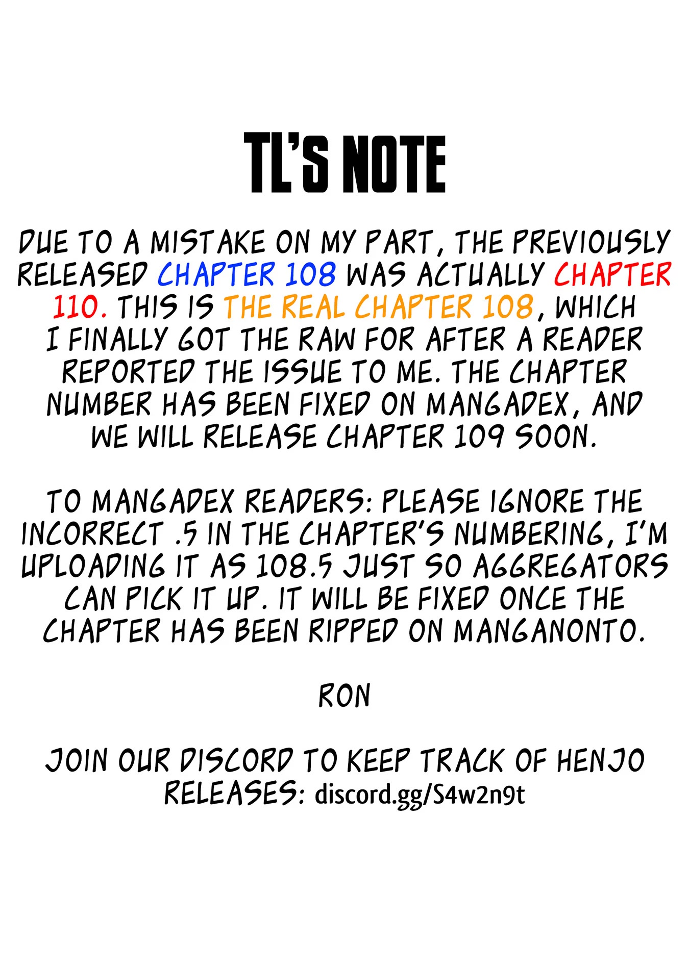 Henjo - Hen na Joshi Kousei Amaguri Senko chapter 108 page 1