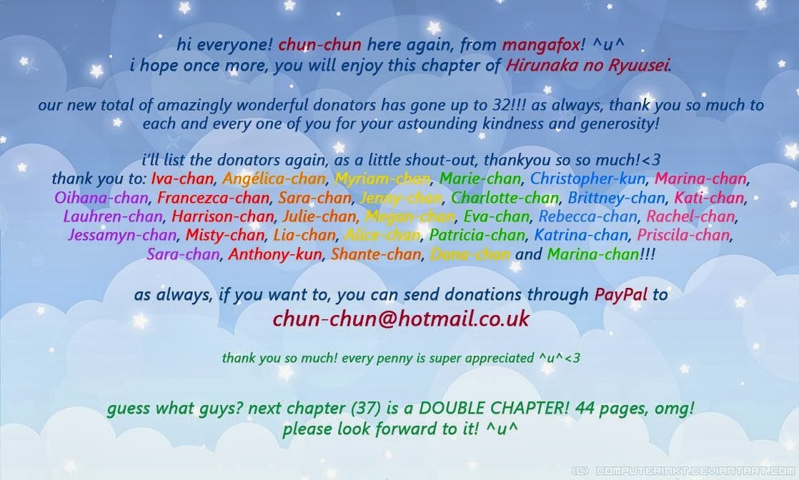 Hirunaka no Ryuusei chapter 36 page 1