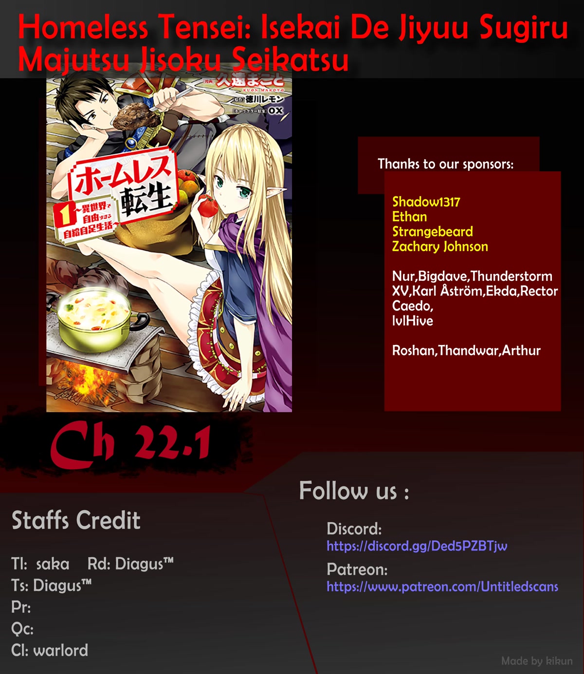 Homeless Tensei: Isekai De Jiyuu Sugiru Majutsu Jisoku Seikatsu chapter 22.1 page 1