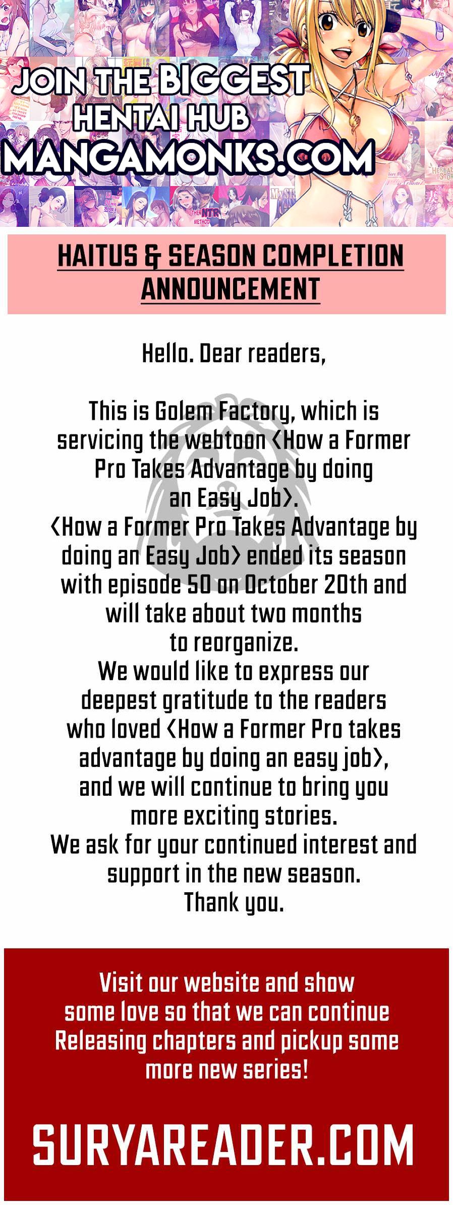 How a Former Pro takes advantage by doing an easy job chapter 50.5 page 1
