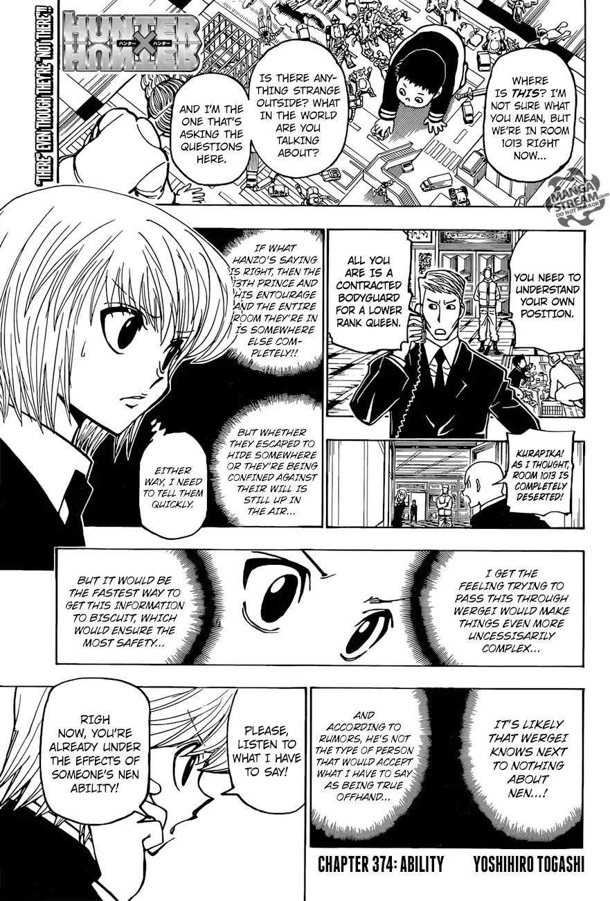 Hunter X Hunter chapter 374 page 1