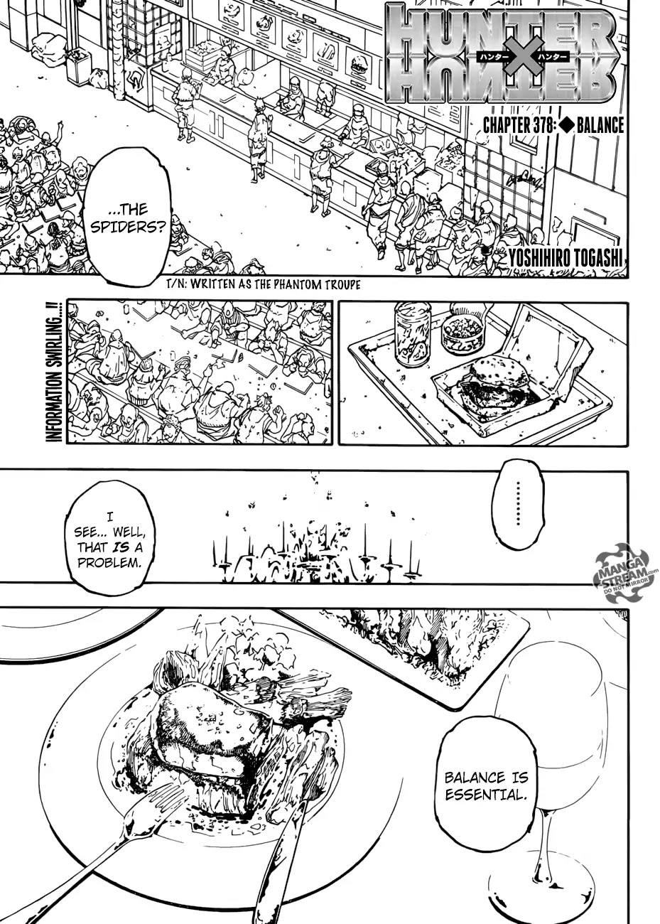Hunter X Hunter chapter 378 page 1