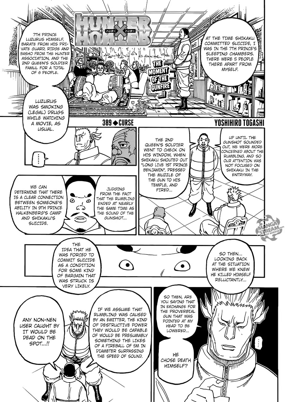 Hunter X Hunter chapter 389 page 1