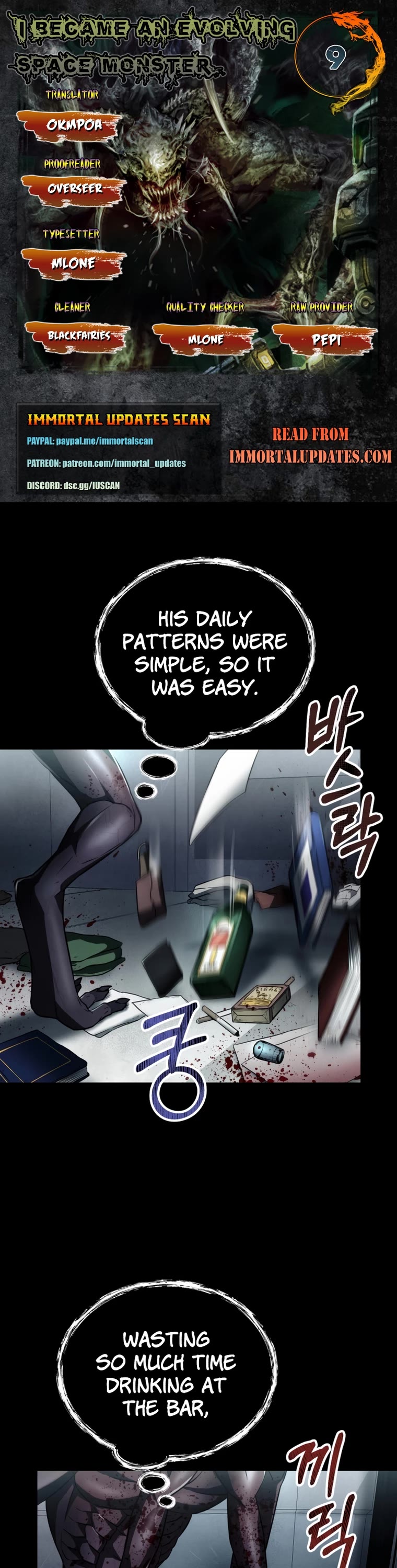 I Became an Evolving Space Monster chapter 9 page 1