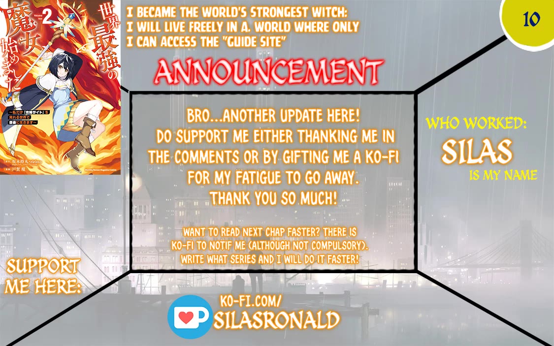 I Became the World's Strongest Witch: I Will Live Freely in a World Where Only I can Access the "Guide Site" chapter 10 page 1