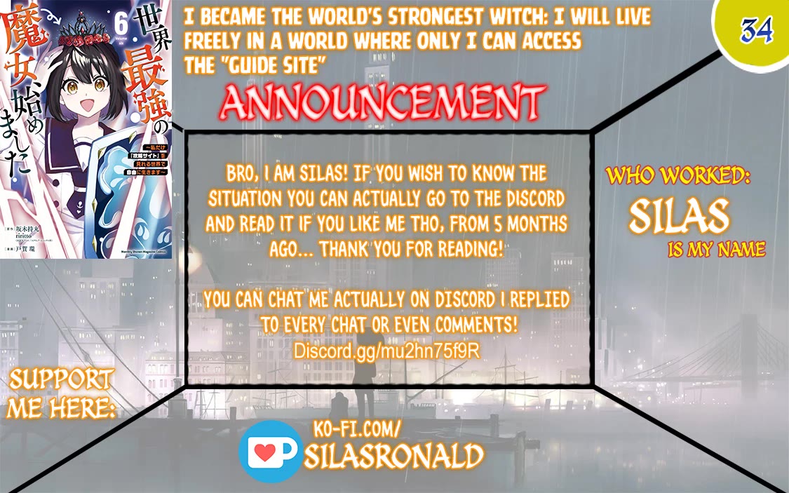 I Became the World's Strongest Witch: I Will Live Freely in a World Where Only I can Access the "Guide Site" chapter 34 page 1