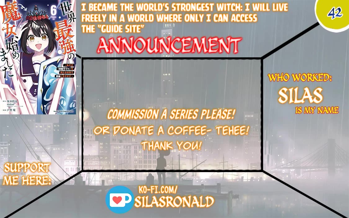 I Became the World's Strongest Witch: I Will Live Freely in a World Where Only I can Access the "Guide Site" chapter 42 page 1