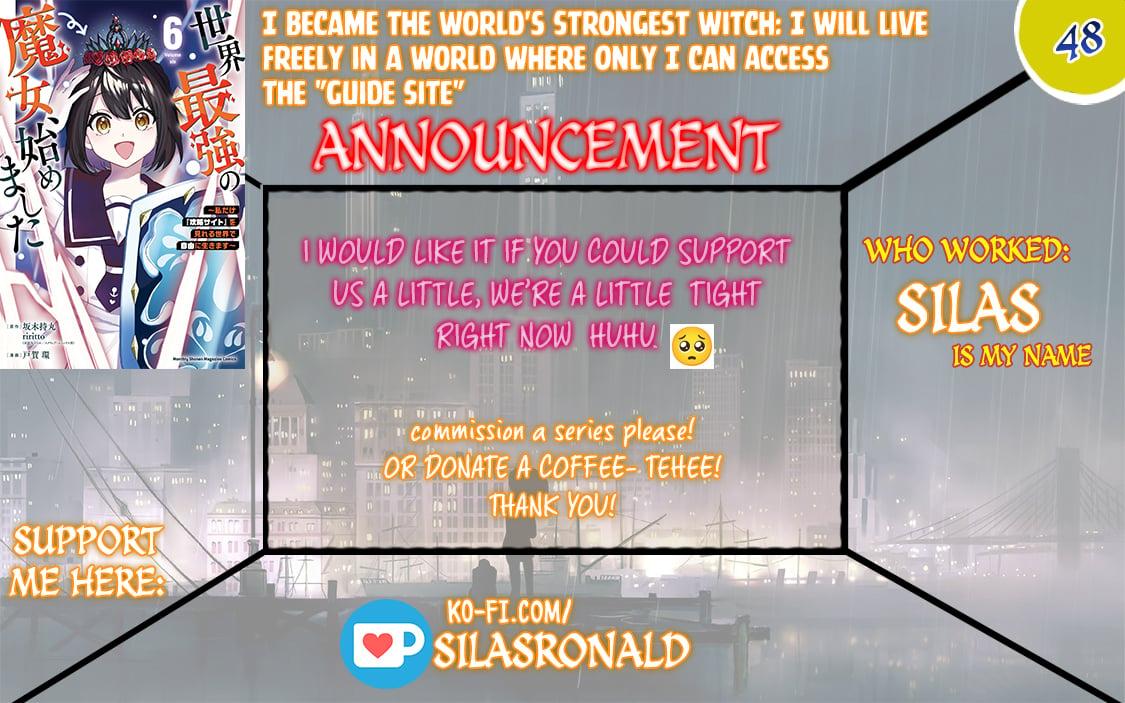 I Became the World's Strongest Witch: I Will Live Freely in a World Where Only I can Access the "Guide Site" chapter 48 page 1