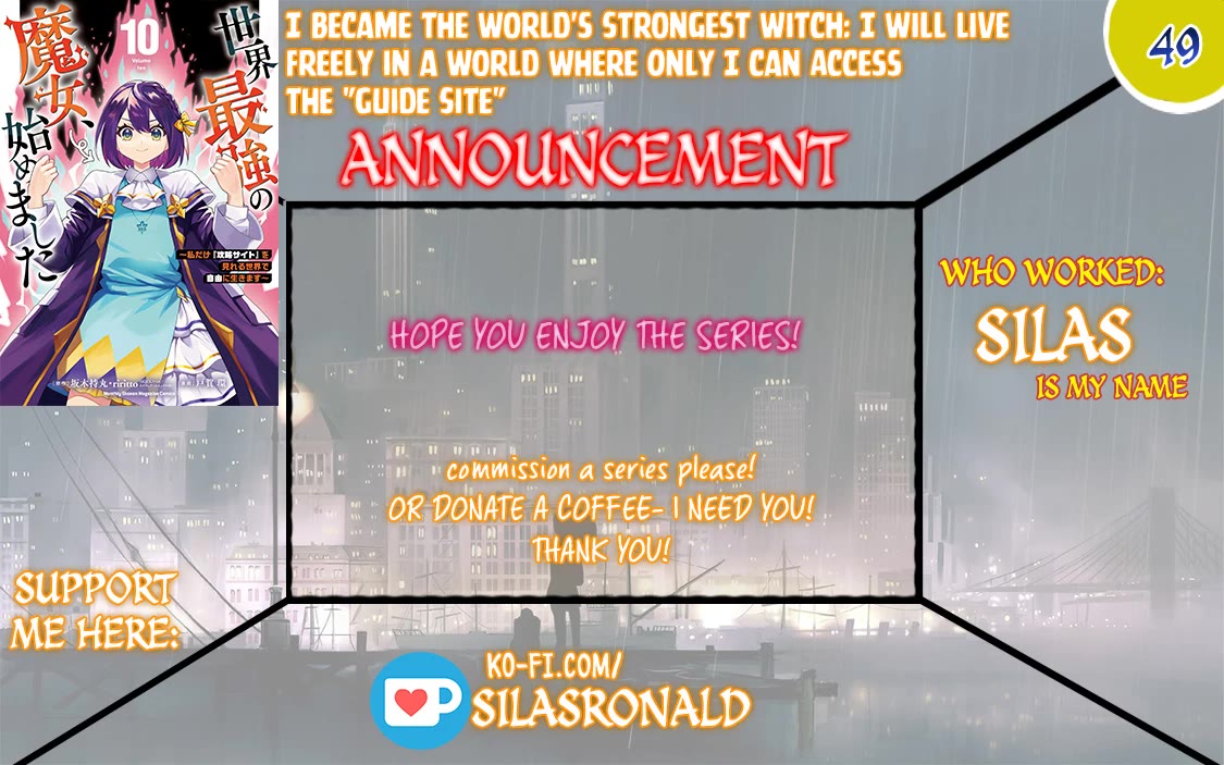 I Became the World's Strongest Witch: I Will Live Freely in a World Where Only I can Access the "Guide Site" chapter 49 page 1