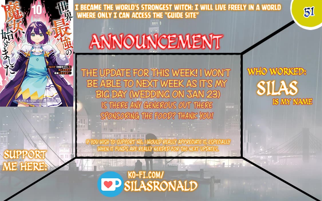 I Became the World's Strongest Witch: I Will Live Freely in a World Where Only I can Access the "Guide Site" chapter 51 page 1