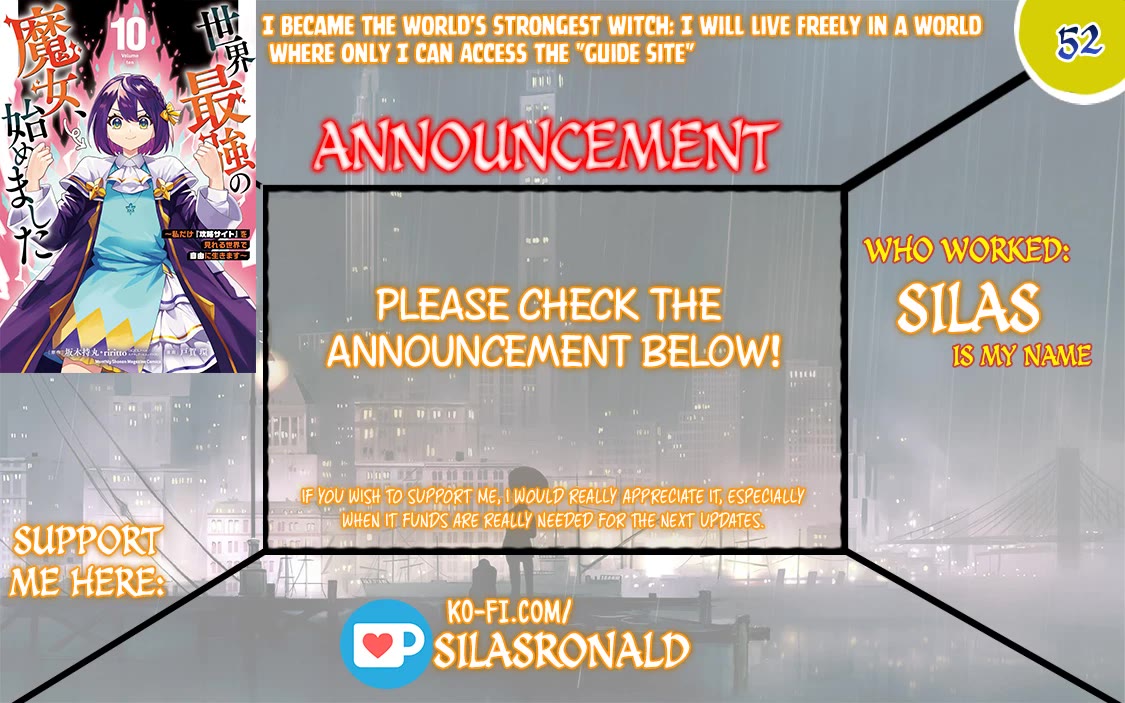 I Became the World's Strongest Witch: I Will Live Freely in a World Where Only I can Access the "Guide Site" chapter 52 page 1