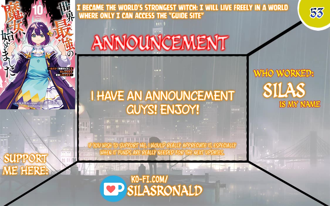 I Became the World's Strongest Witch: I Will Live Freely in a World Where Only I can Access the "Guide Site" chapter 53 page 1