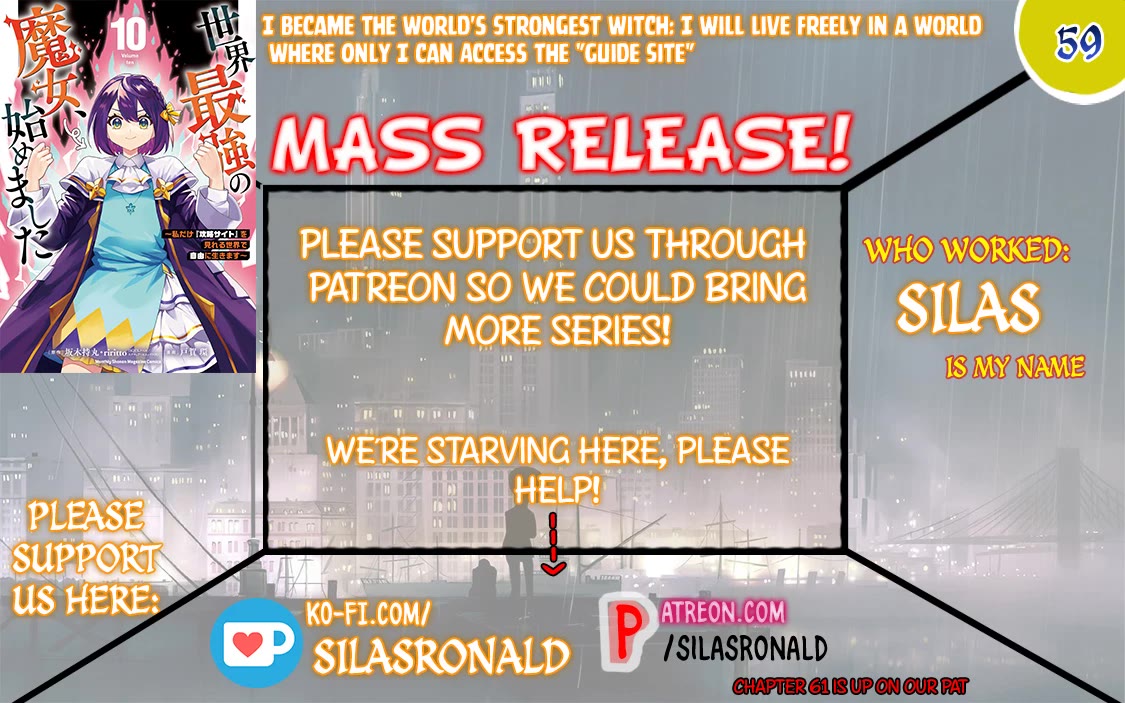I Became the World's Strongest Witch: I Will Live Freely in a World Where Only I can Access the "Guide Site" chapter 59 page 1