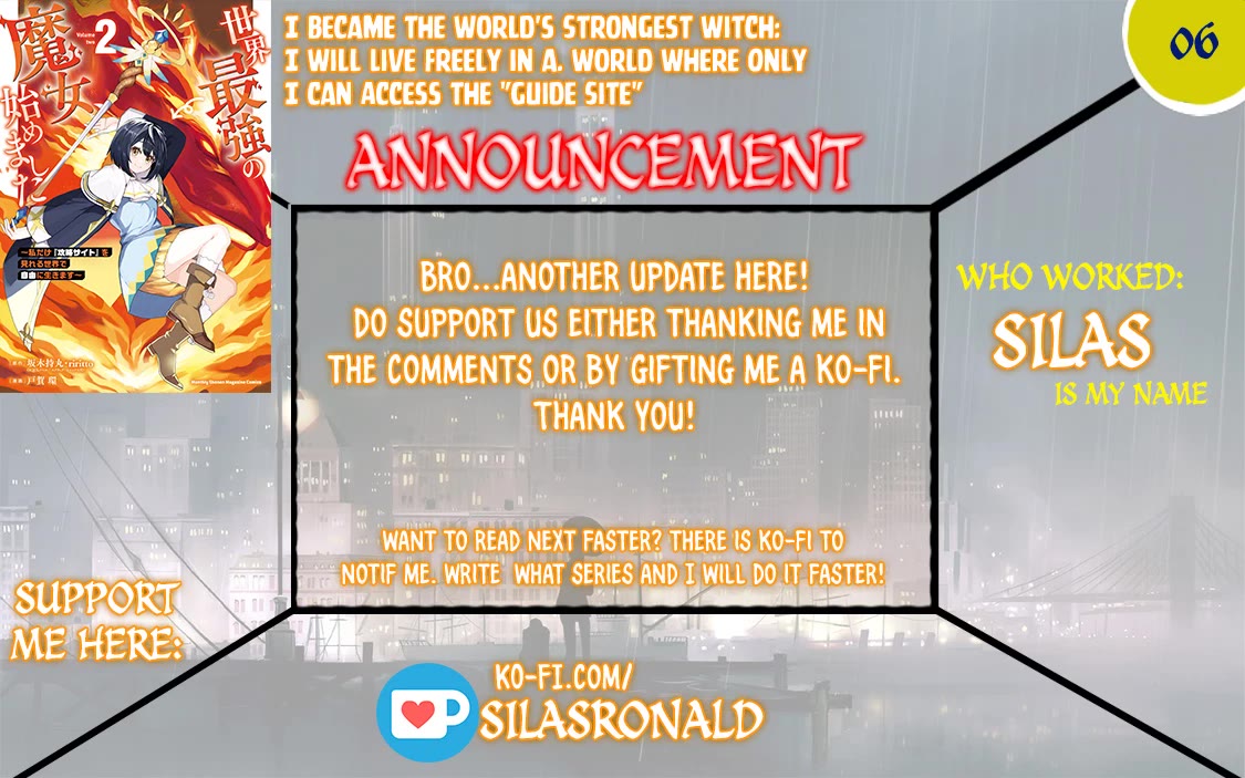 I Became the World's Strongest Witch: I Will Live Freely in a World Where Only I can Access the "Guide Site" chapter 6 page 1
