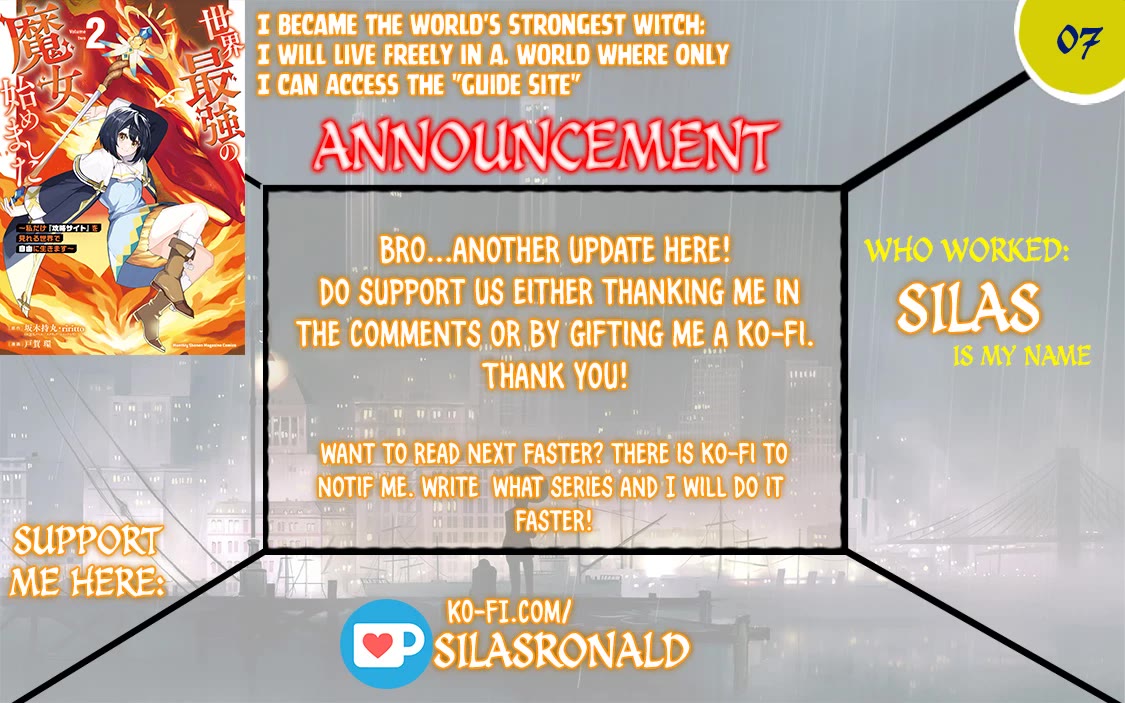 I Became the World's Strongest Witch: I Will Live Freely in a World Where Only I can Access the "Guide Site" chapter 7 page 1