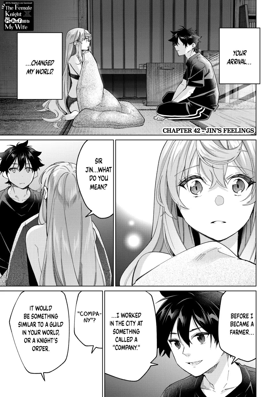 I Found a Female Knight in a Rice Field, in the Countryside They Think She’s My Wife chapter 42 page 1