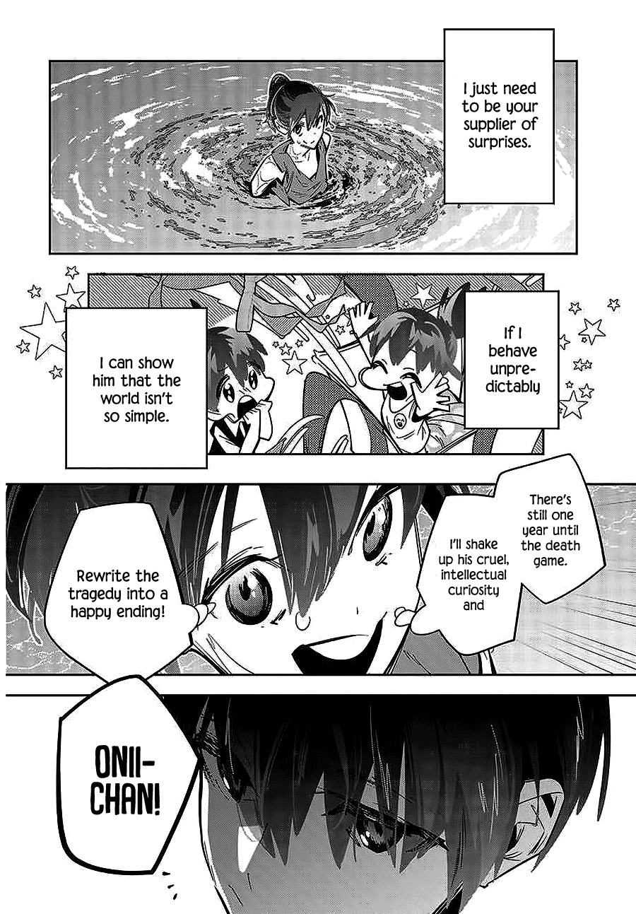 I Reincarnated as the Little Sister of a Death Game Manga's Murder Mastermind and Failed chapter 1 page 46