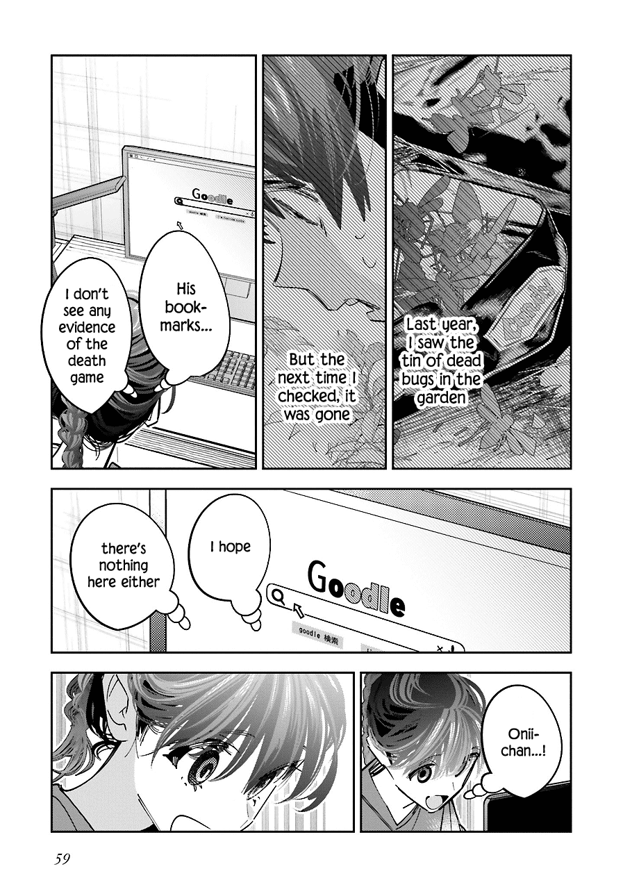 I Reincarnated as the Little Sister of a Death Game Manga's Murder Mastermind and Failed chapter 15 page 23