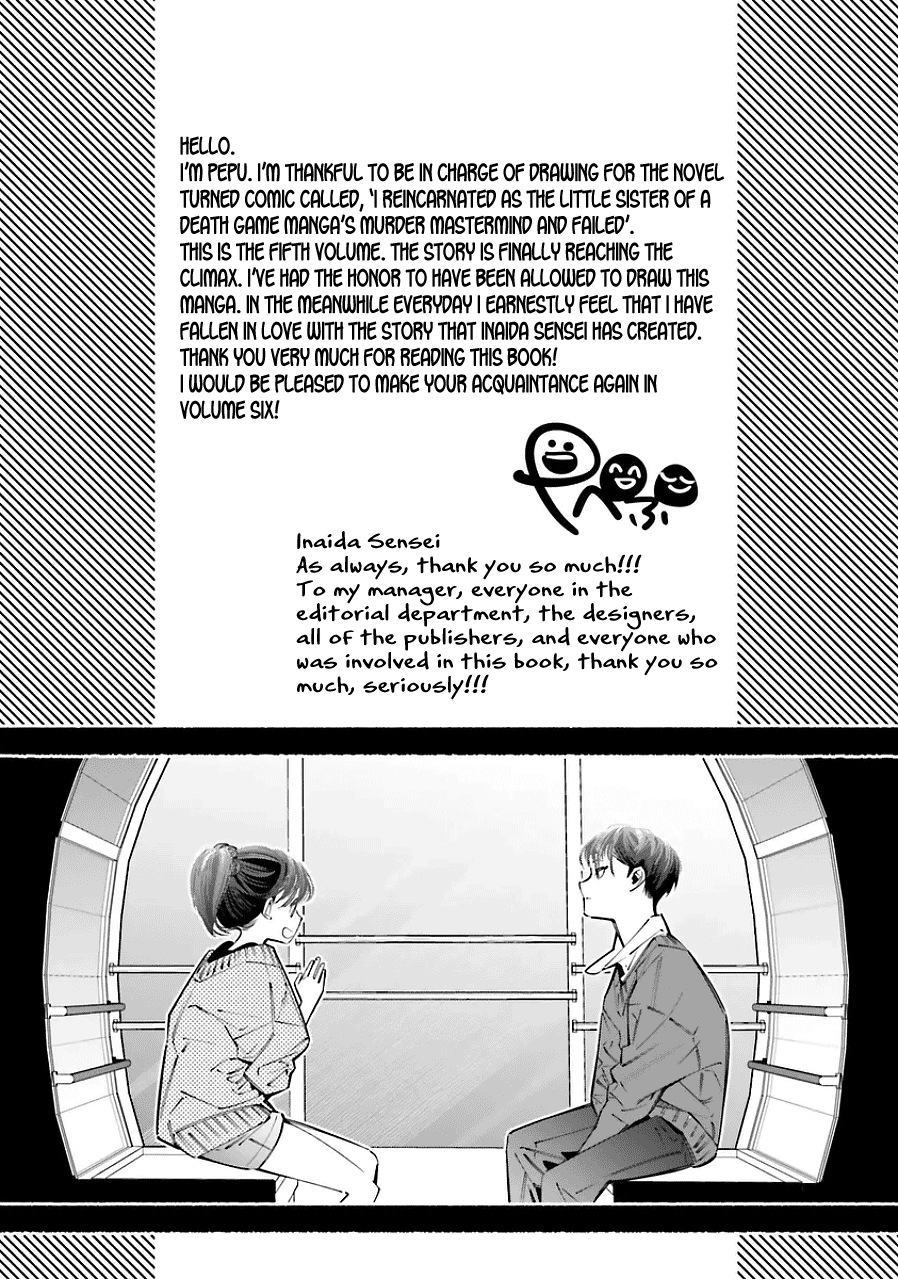 I Reincarnated as the Little Sister of a Death Game Manga's Murder Mastermind and Failed chapter 21 page 43