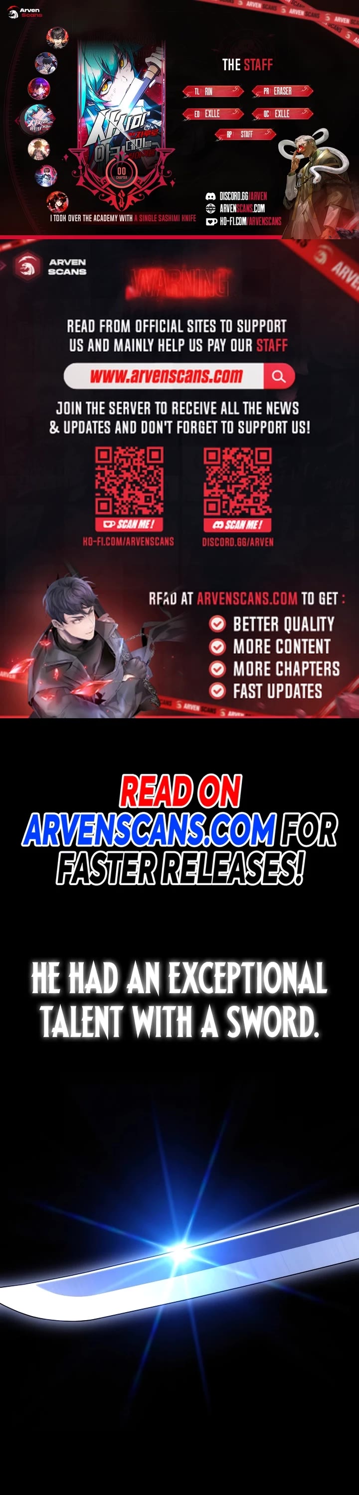 I Took Over the Academy With a Single Sashimi Knife chapter 0 page 1