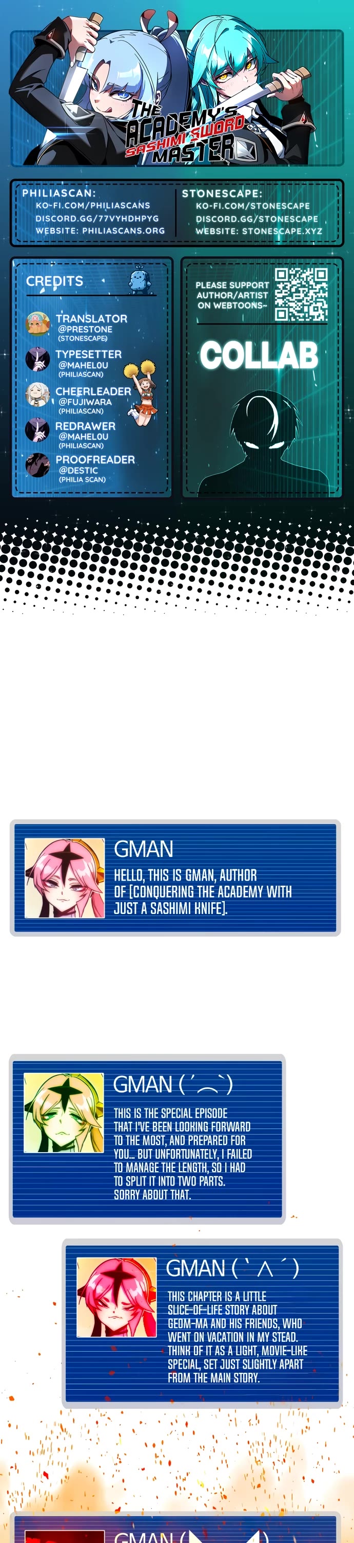 I Took Over the Academy With a Single Sashimi Knife chapter 49.5 page 1