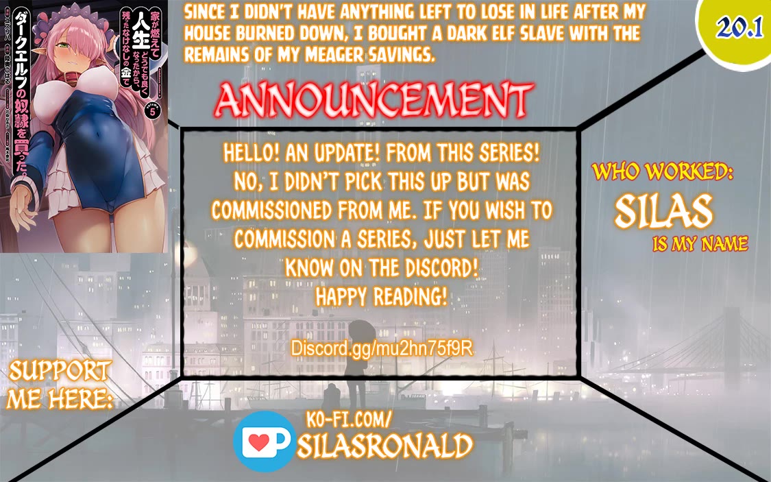 Ie ga Moete Jinsei Dou Demo Yoku Natta kara, Nokotta Nakenashi no Kin de Dark Elf no Dorei o Katta chapter 20.1 page 1