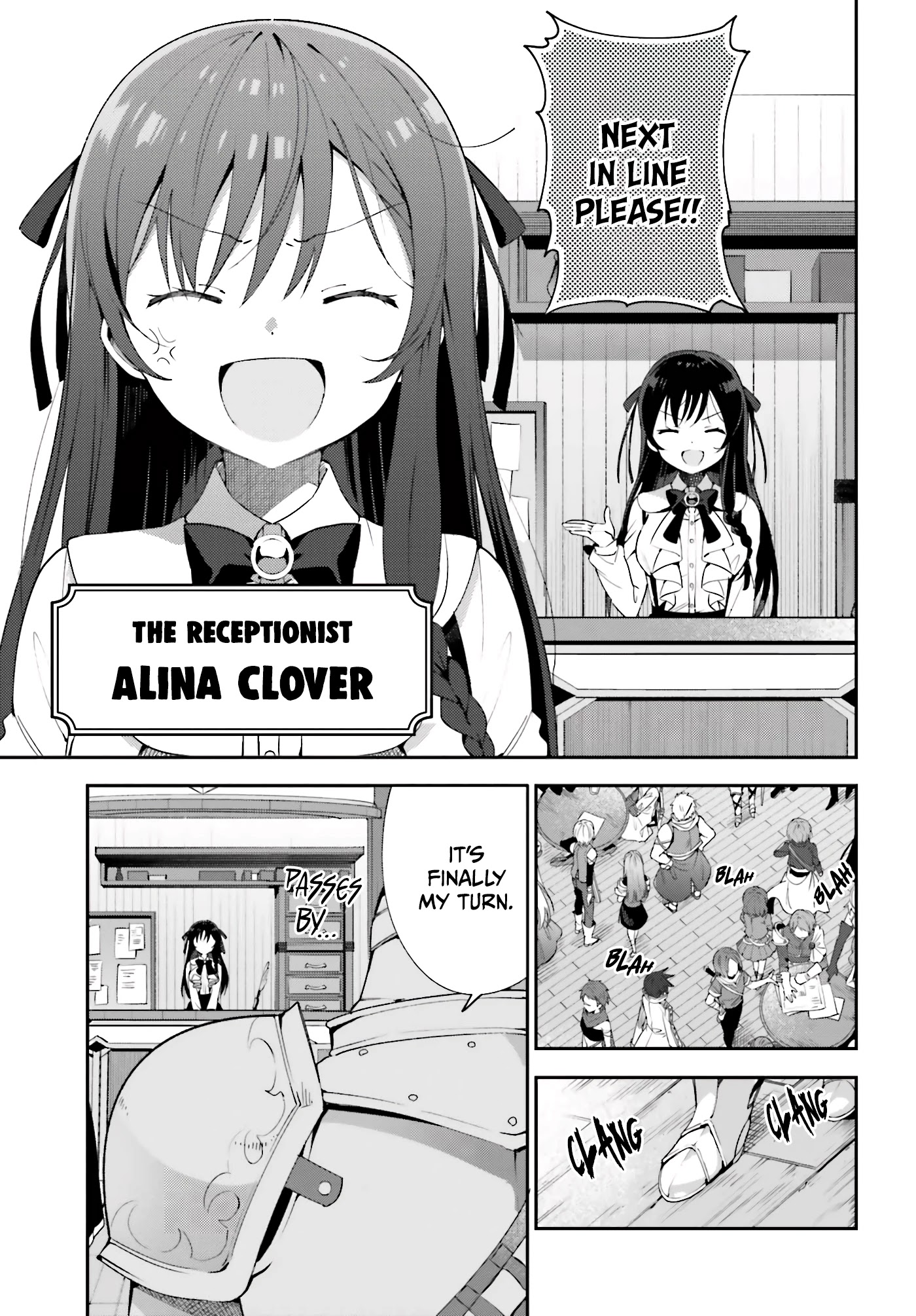 I'm the Guild Receptionist, but Since I Don't Want to Work Overtime, I Think I'll Just Solo the Boss chapter 1 page 5