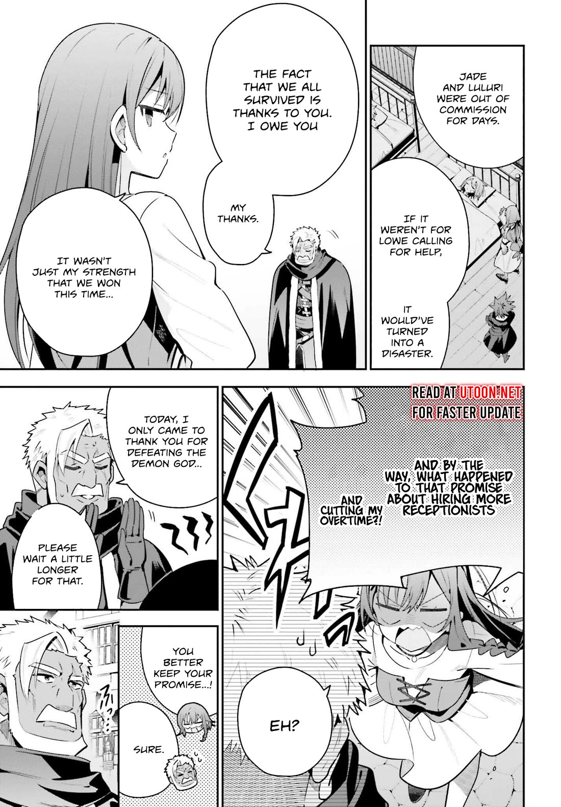 I'm the Guild Receptionist, but Since I Don't Want to Work Overtime, I Think I'll Just Solo the Boss chapter 39 page 9