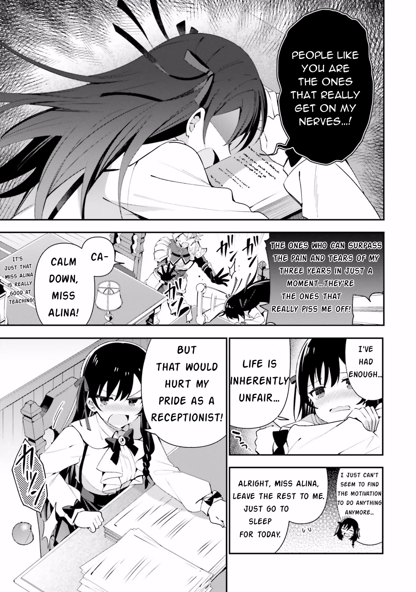 I'm the Guild Receptionist, but Since I Don't Want to Work Overtime, I Think I'll Just Solo the Boss chapter 7 page 13