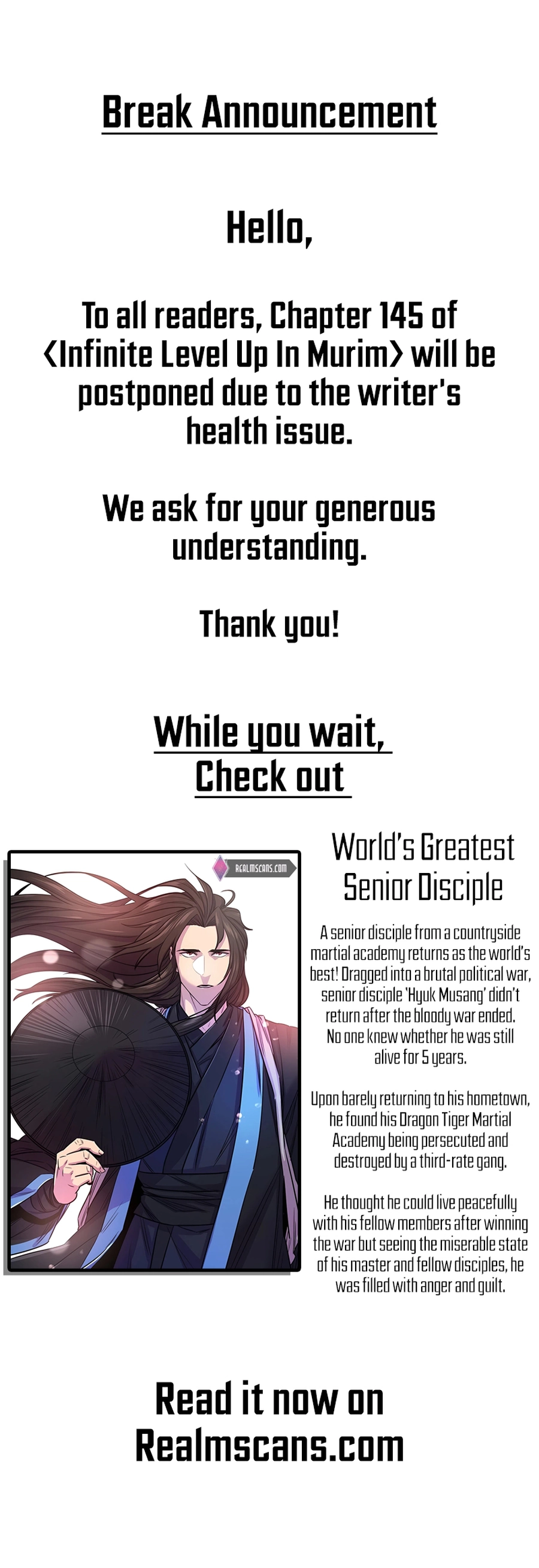 Infinite Level Up in Murim chapter 144.5 page 1