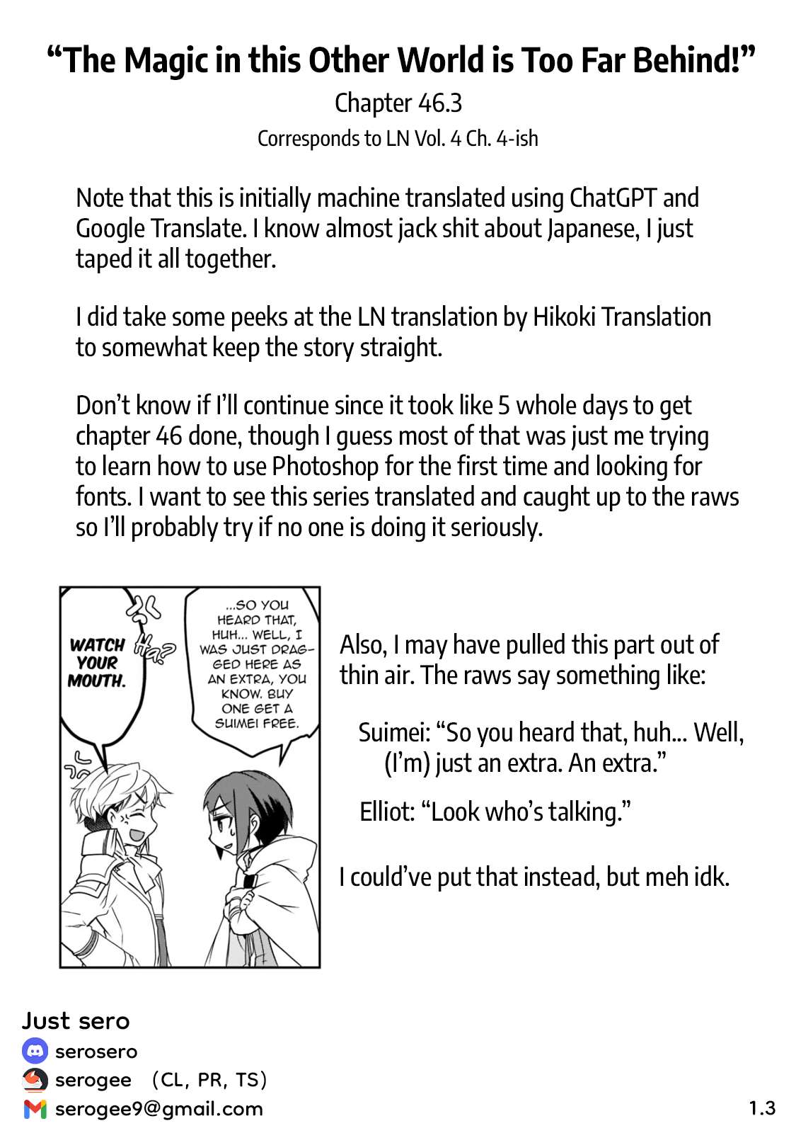 Isekai Mahou wa Okureteru! chapter 46.3 page 14