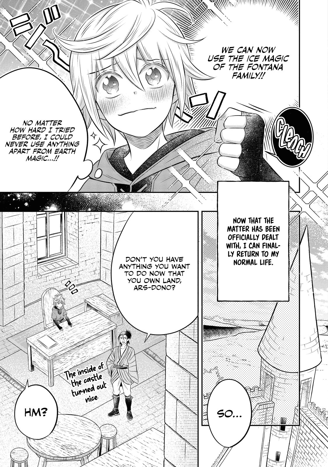 Isekai no Binbou Nouka ni Tensei Shita Node, Renga wo Tsukutte Shiro wo Tateru Koto ni Shimashita chapter 16 page 34
