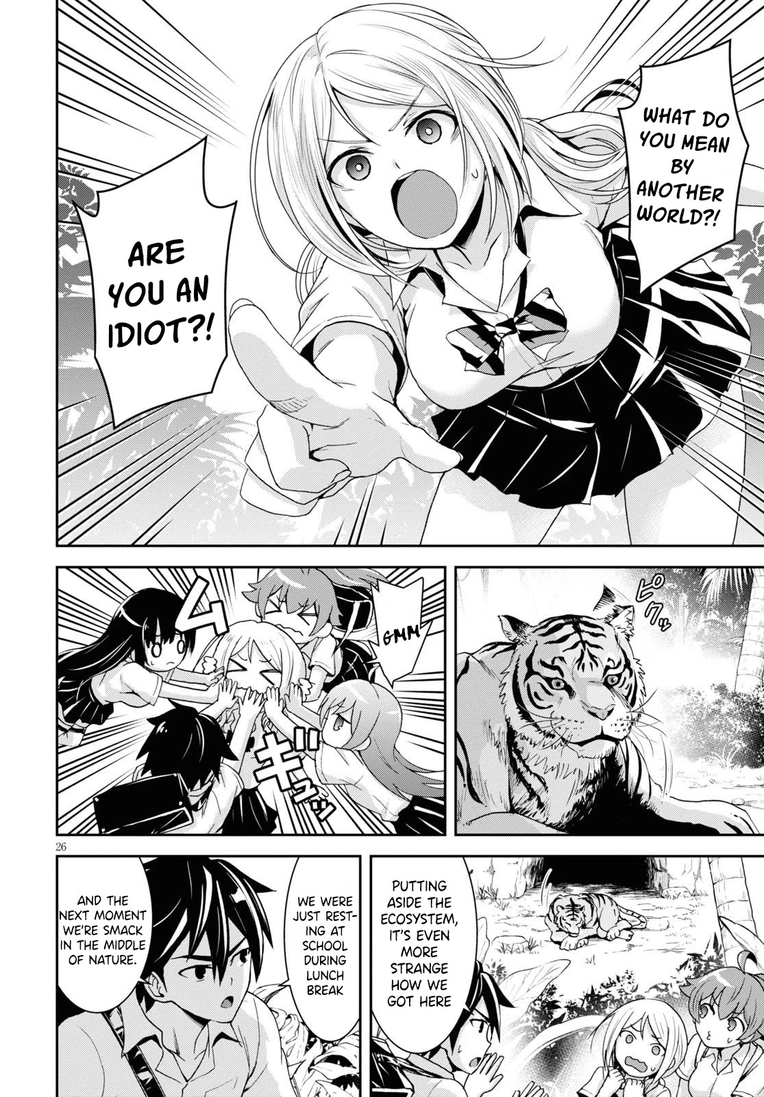 Isekai Yurutto Survival Seikatsu: Gakkou no Minna to Isekai no Mujintou ni Tenishitakedo Ore Dake Rakushou desu chapter 1 page 30