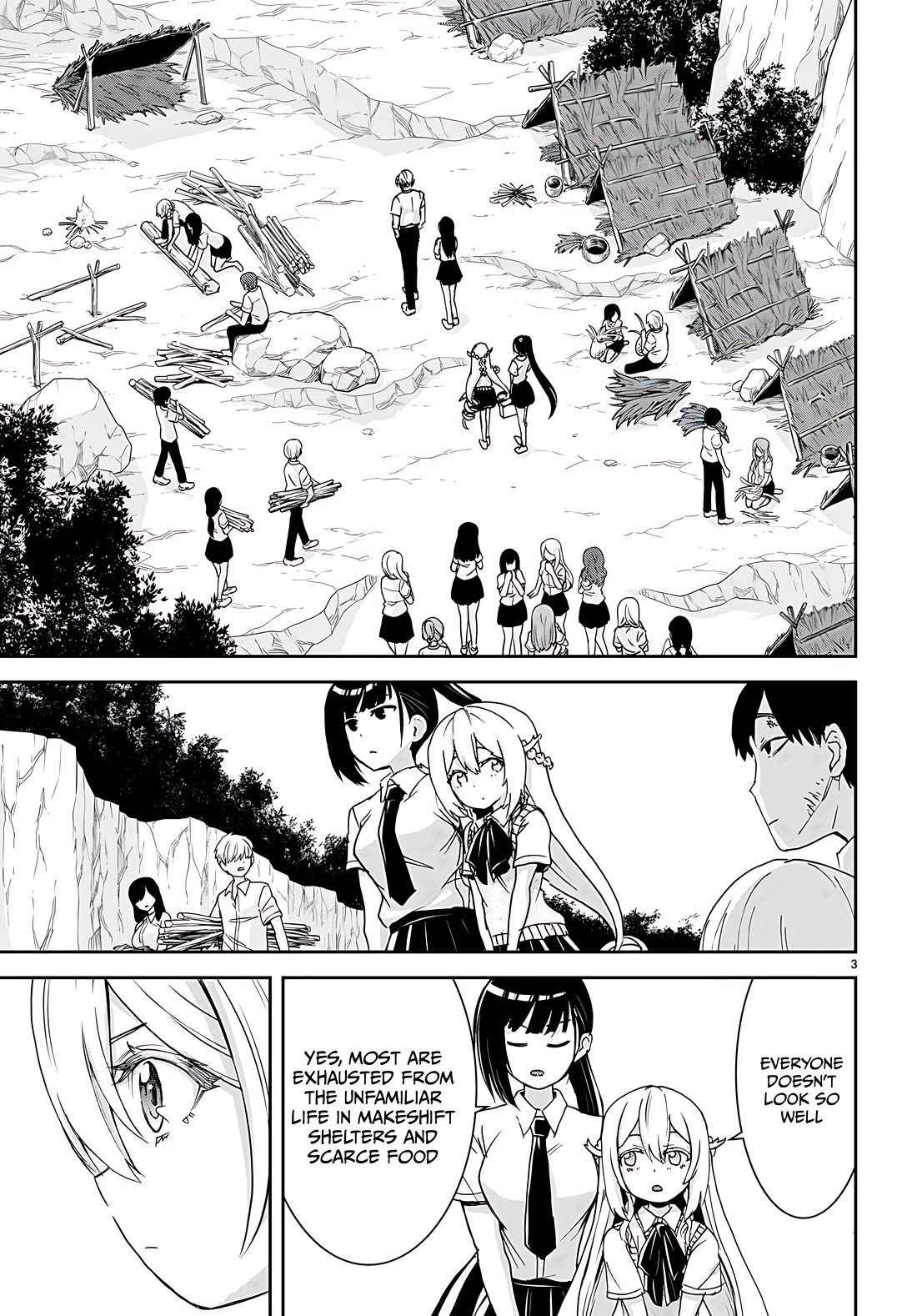 Isekai Yurutto Survival Seikatsu: Gakkou no Minna to Isekai no Mujintou ni Tenishitakedo Ore Dake Rakushou desu chapter 34 page 3