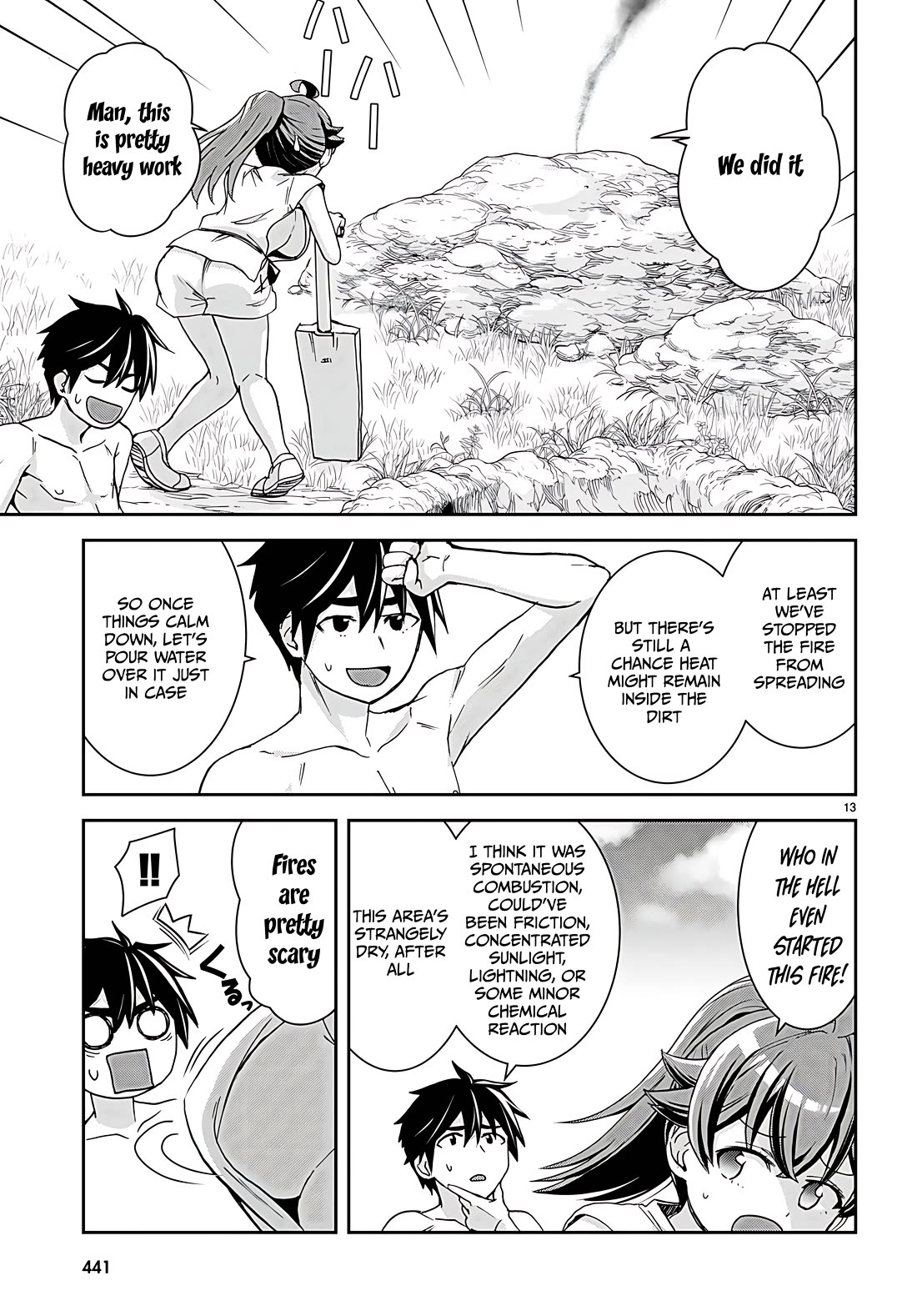 Isekai Yurutto Survival Seikatsu: Gakkou no Minna to Isekai no Mujintou ni Tenishitakedo Ore Dake Rakushou desu chapter 35 page 13