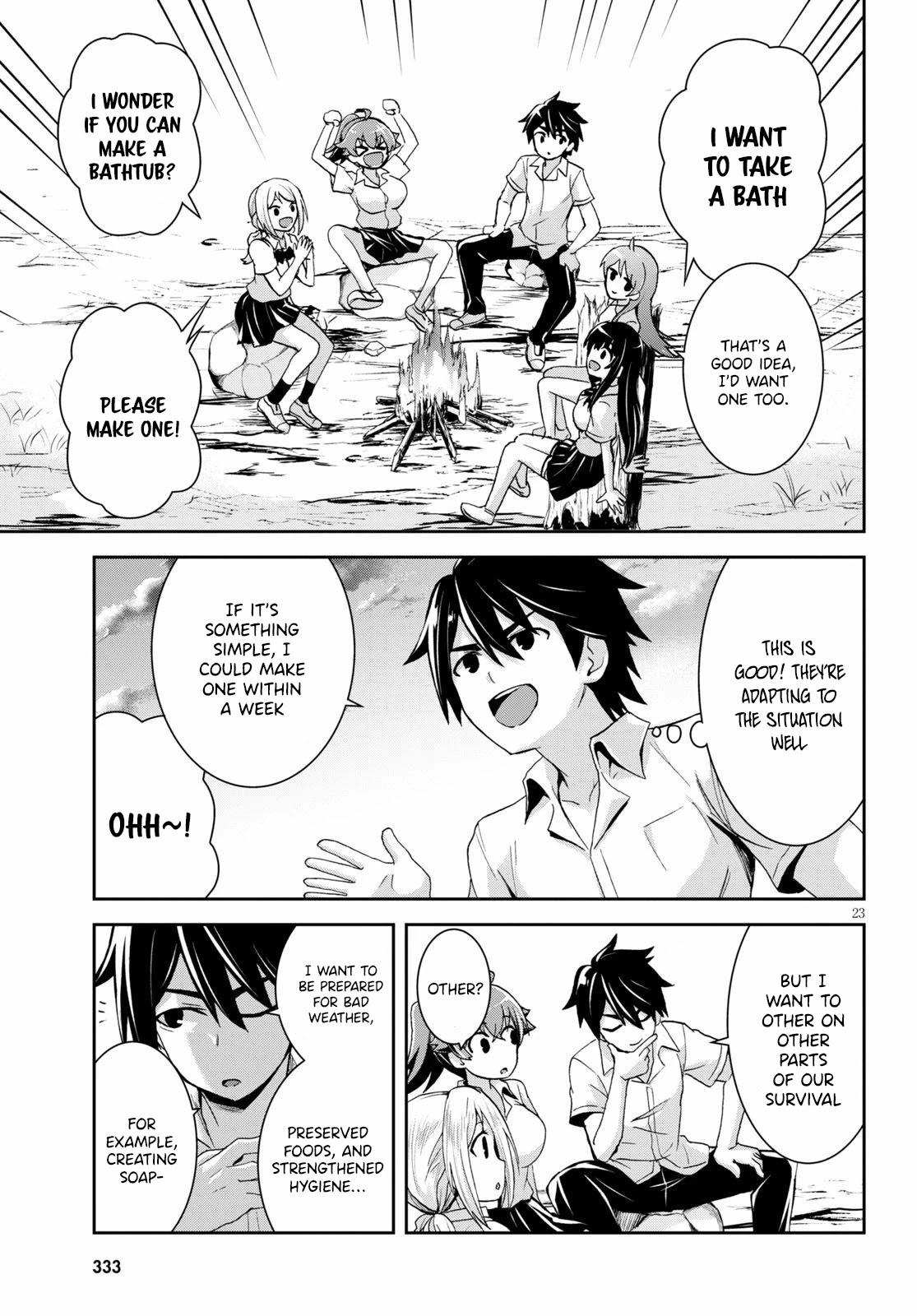 Isekai Yurutto Survival Seikatsu: Gakkou no Minna to Isekai no Mujintou ni Tenishitakedo Ore Dake Rakushou desu chapter 5 page 24