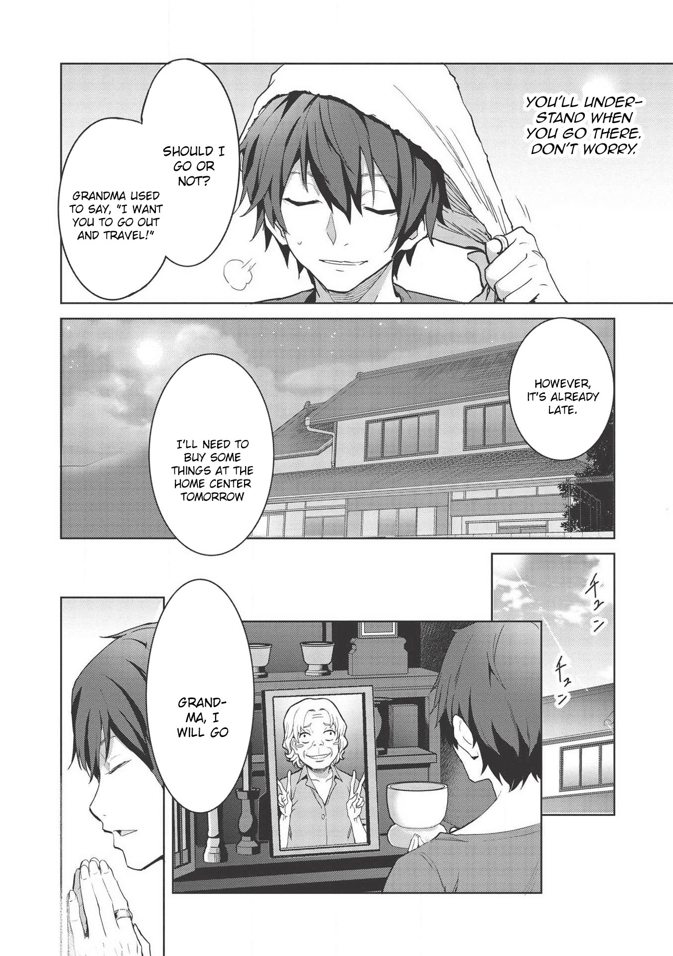 Itsudemo Jitaku Ni Kaerareru Ore Wa, Isekai De Gyoushounin O Hajimemashita chapter 1 page 14