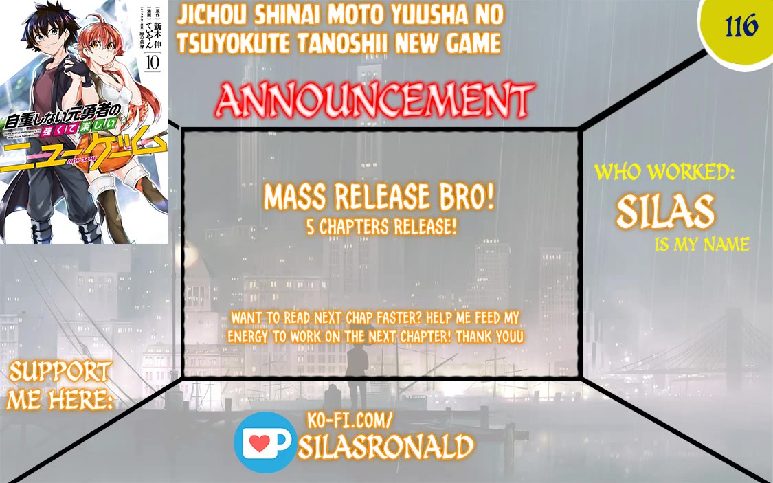 Jichou shinai Motoyuusha no Tsuyokute Tanoshii New Game chapter 116 page 1