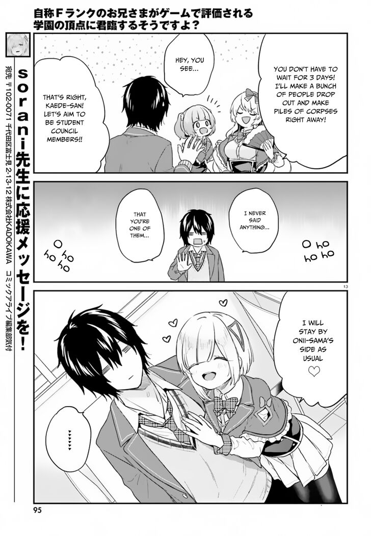 Jishou F-Rank no Oniisama ga Game de Hyouka sareru Gakuen no Chouten ni Kunrin suru Sou desu yo? chapter 16 page 14