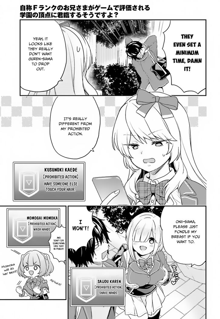Jishou F-Rank no Oniisama ga Game de Hyouka sareru Gakuen no Chouten ni Kunrin suru Sou desu yo? chapter 16 page 4
