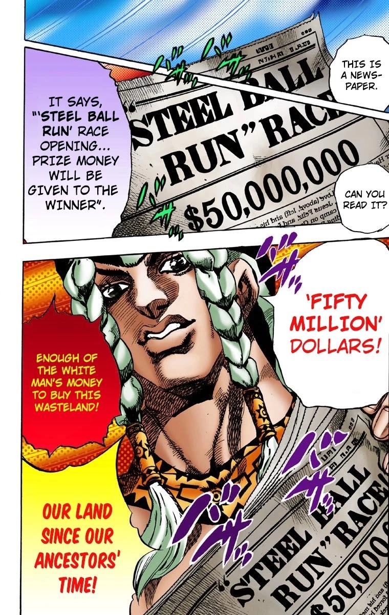 JoJo's Bizarre Adventure Part 7 - Steel Ball Run (Official Colored) chapter 1 page 22