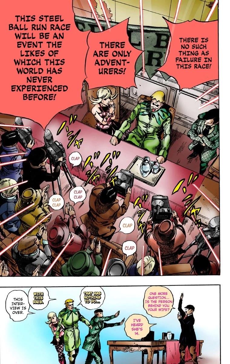JoJo's Bizarre Adventure Part 7 - Steel Ball Run (Official Colored) chapter 1 page 38