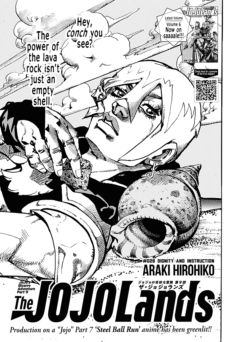 JoJo's Bizarre Adventure Part 9 - The JOJOLands chapter 28 page 1