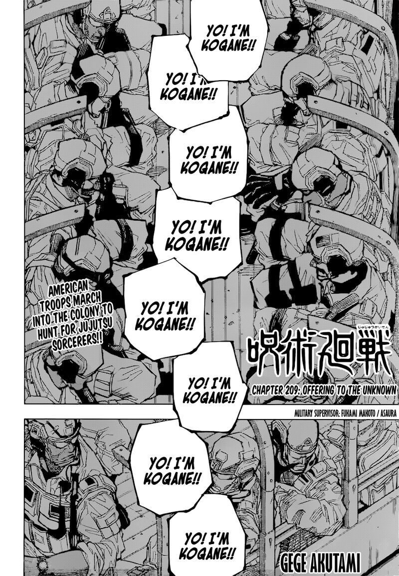 Jujutsu Kaisen chapter 209 page 1