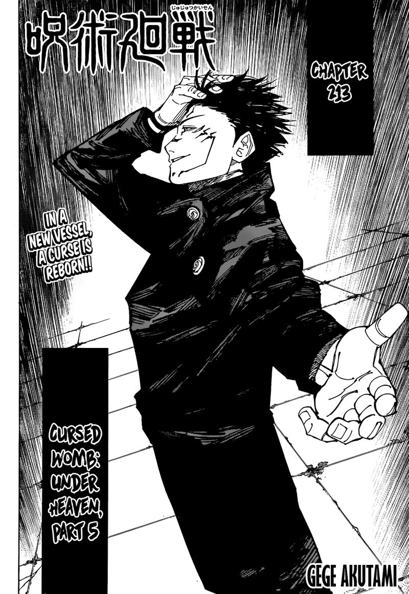 Jujutsu Kaisen chapter 213 page 1