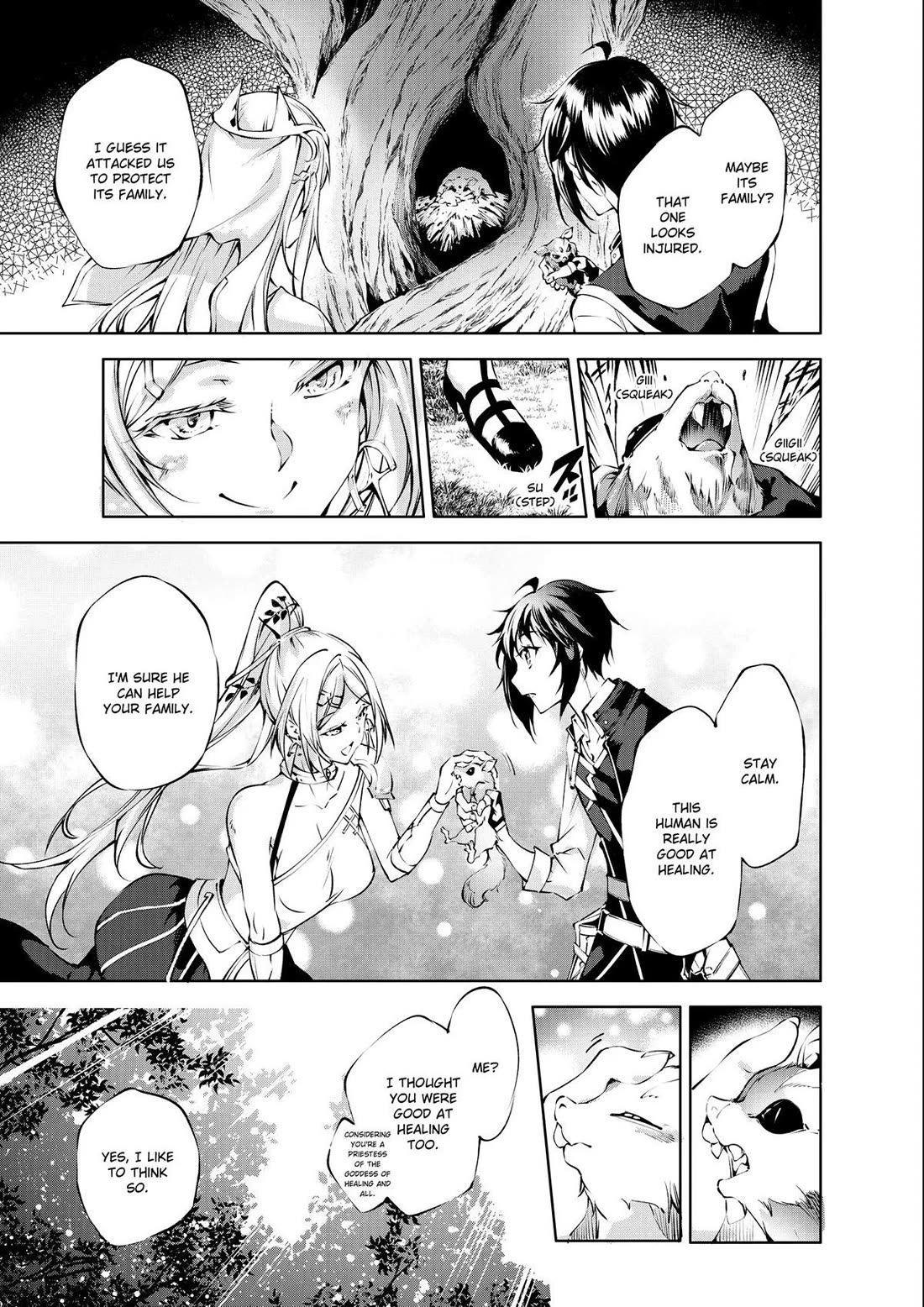 Kamigami ni Sodaterare Shimo no, Saikyou to Naru chapter 36 page 13