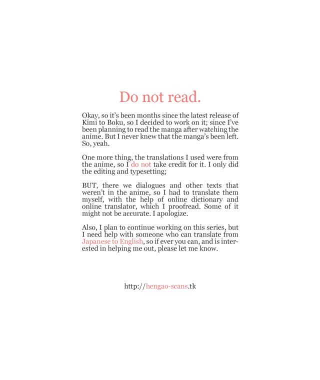 Kimi To Boku chapter 31 page 1